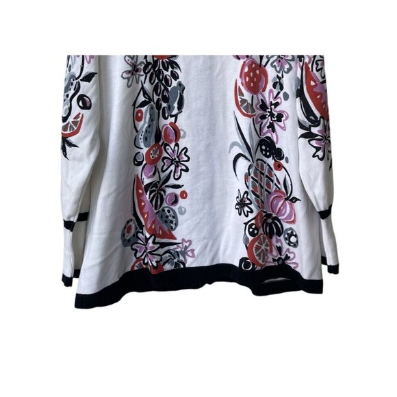 Bob Mackie Wearable Art Womens Sweater Size L Cardigan Fruit Floral Cotton - Picture 6 of 7